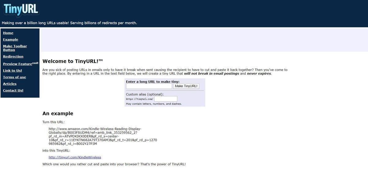 TinyURL是個老牌的短網址工具 TinyURL是個老牌的短網址工具
